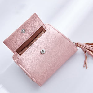 Short Tassel Ladies Mini Card Holder Wallet