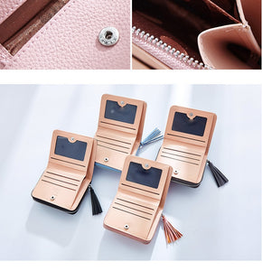 Short Tassel Ladies Mini Card Holder Wallet