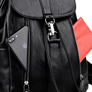 High Quality Leather Female Backpack