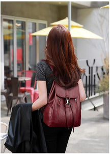 High Quality Leather Female Backpack