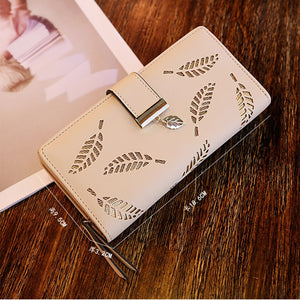 Hollow Leaves Long Wallet For Women